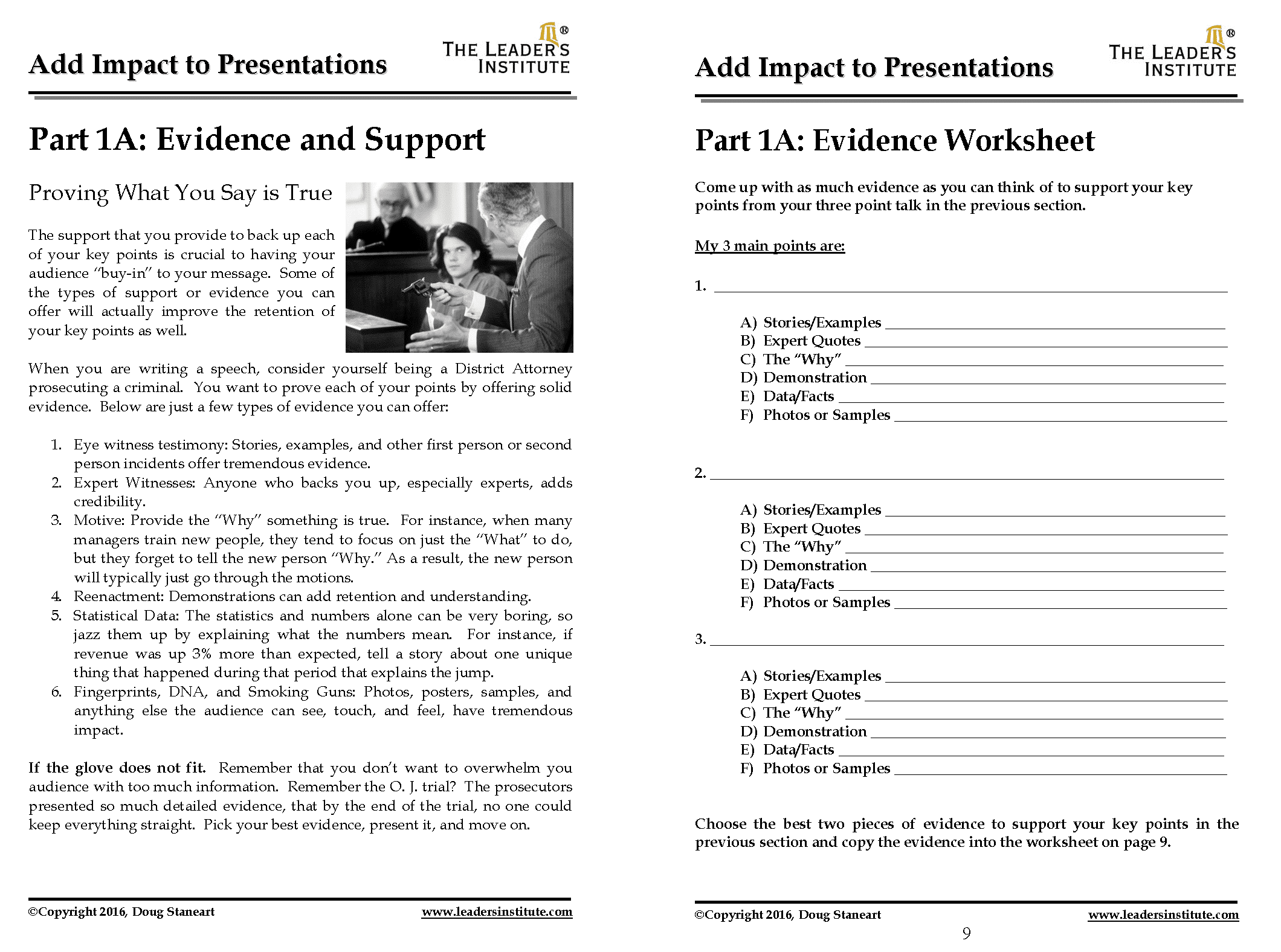 create presentation handout